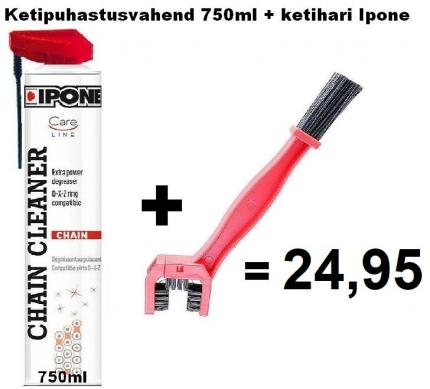 Ipone ketipuhasti Chain Cleaner 750ml + ketihari
